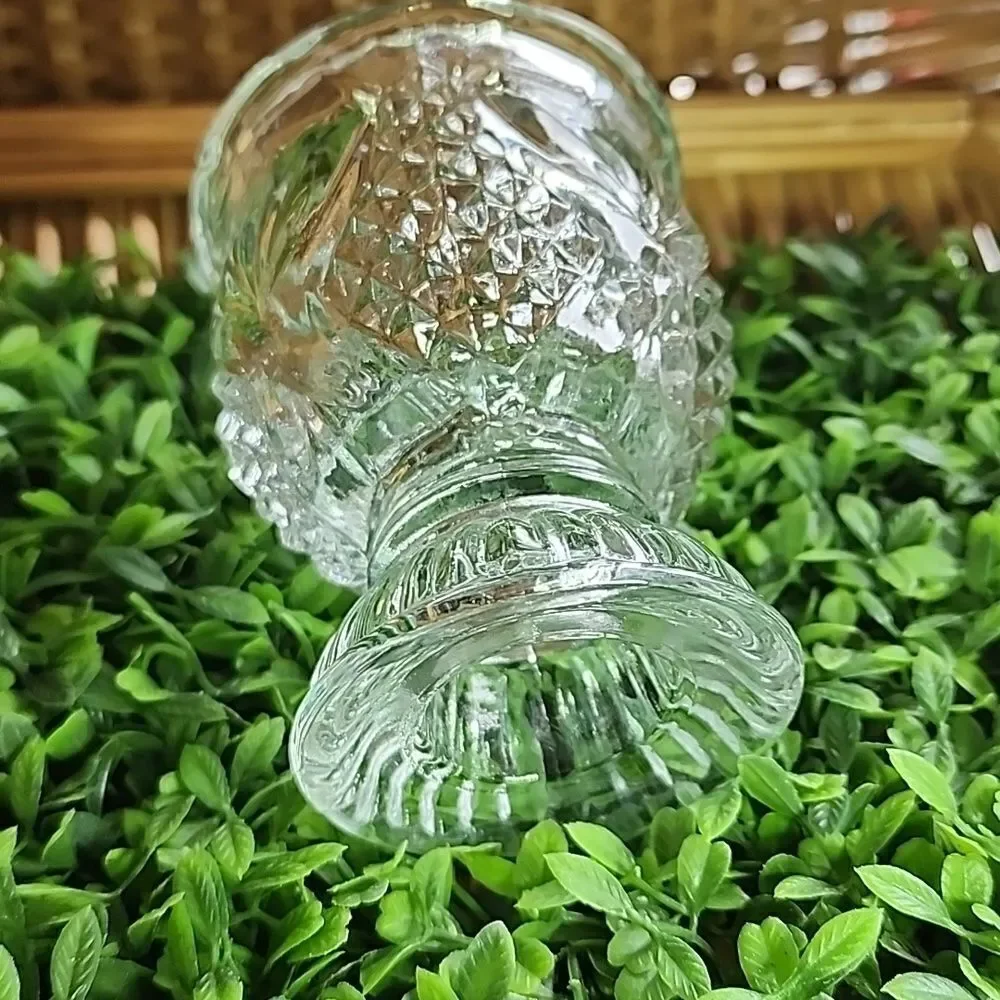 Vintage 80's Tulip Shape Faceted Glass Avon Votive/Taper Candle Holder
